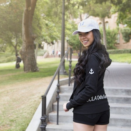 Delta Gamma Zip Up Hoodie and Vintage Cap