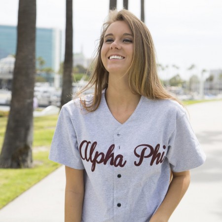 Alpha Phi Thick Knit Baseball Jersey