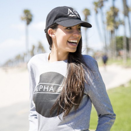 Alpha Phi Vintage Hat and Circle Long Sleeve Tee