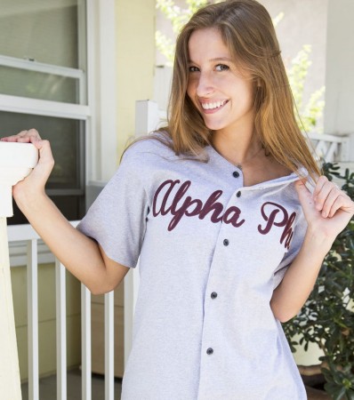Alpha Phi Thick Knit Baseball Jersey