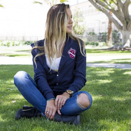 Alpha Phi Cardigan with Crest