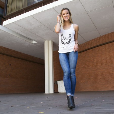 Alpha Phi Wreath Racerback Tank