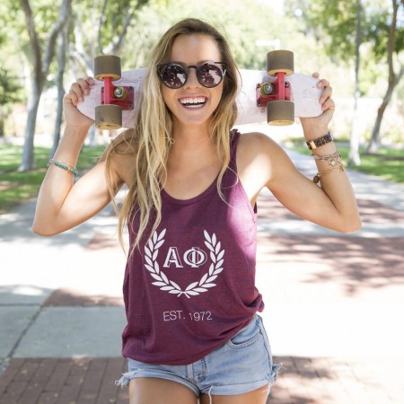 Alpha Phi Wreath Custom Printed Tank