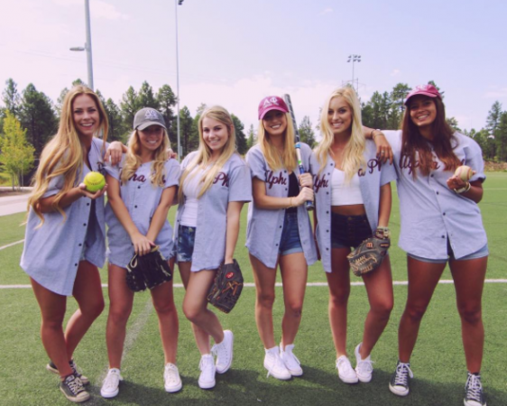 Alpha Phi Thick Knit Baseball Jerseys